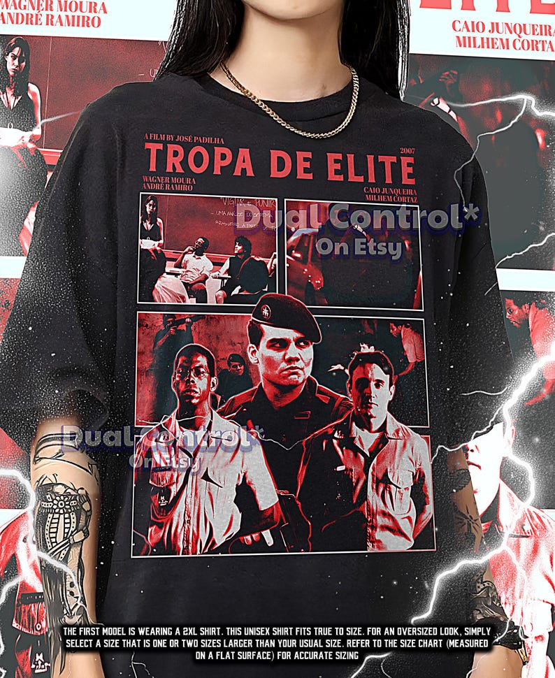 Camiseta pirata Tropa Elite, camisetas vintage Tropa Elite, Tropa Elite retro de los 90, sudadera Tropa Elite #Saf imagen 1