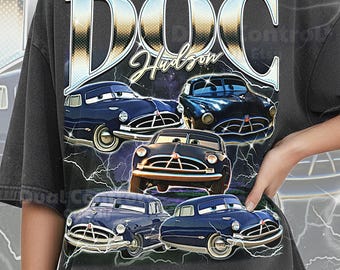 Camiseta Doc Hudson, camiseta de leyenda de los 90 con diseño de coche de carreras pirata retro, camiseta gráfica clásica de cupé azul, camiseta de fan de Piston Cup Mentor, #saf