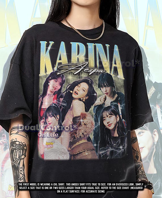 KARINA AESPA Bootleg Shirt, Karina Aespa Retro Tees, K-pop Queen T
