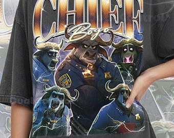 Chief Bogo Shirt, 90s Vintage Retro Bootleg Buffalo Cop T-Shirt, Police Chief Graphic Tee, Animal City Hero Fan Shirt, #saf