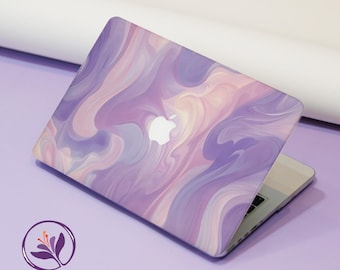 Purple Ink Flow Matte Hard New 2026 Laptop Case for MacBook Air 13/14/15, MacBook Pro 14/15/16 ,Neo A18, M4/M5,Fits A3404 A3449