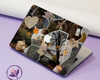 Autumn Gray Collage Matte Hard New 2026 Laptop Case for MacBook Air 13/14/15, MacBook Pro 14/15/16 ,Neo A18, M4/M5,Fits A3404 A3449