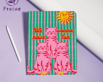 Triple Pink Purr-losion iPad Case For iPad Air7 11"-2025,iPad A16 Cover,iPad Pro 2024-13''11'',iPad7/8/9-10.2'',iPad2019/2020/2021