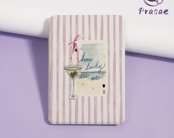 Pink Stripes Bow Kindle Case for Paperwhite12/11/10 thGen , Kindle8/10/11/12 th,Personalized E-reader Cover For Kindle Case,KPW6 Case