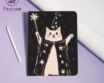 Starry-Eyed Sorcerkitty iPad Case For iPad Air7 11"-2025,iPad A16 Cover,iPad Pro 2024-13''11'',iPad7/8/9-10.2'',iPad2019/2020/2021