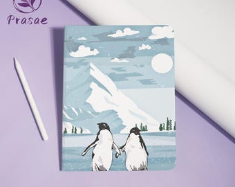 Penguin Hand-in-Hand iPad Case For iPad Air7 11"-2025,iPad A16 Cover,iPad Pro 2024-13''11'',iPad7/8/9-10.2'',iPad2019/2020/2021