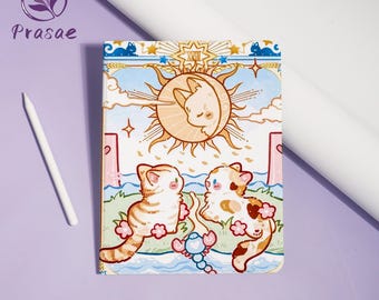 Citrus Sun Purr-llel iPad Case For iPad Air7 11"-2025,iPad A16 Cover,iPad Pro 2024-13''11'',iPad 7/8/9-10.2'',iPad 2019/2020/2021
