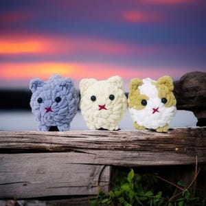 No-sew 3in1 Cat Bun Cat Loaf Amigurumi Crochet Pattern Bundle, Digital PDF files in English