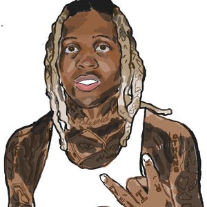 Ilustración de rap de Lil Durk: Arte de cultura callejera urbana (Descarga digital)