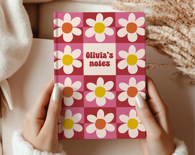 Personalized Daisy Notebook: Retro Floral Custom Name Journal - Etsy