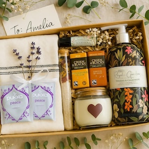Verwöhnen Sie Geschenkbox für Sie - Neuer Job, Geburtstag, Abschlussfeier oder Denken an Sie Hamper | Schokolade, Selbstfürsorge, Entspannung & Wellness-Set