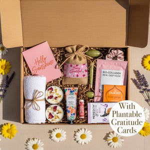 Personalised Self Care Gift Box – Cheer Up Letterbox Gift for Her with Gratitude Cards, Tea, Candle, Jade Roller & More | Thinking of You