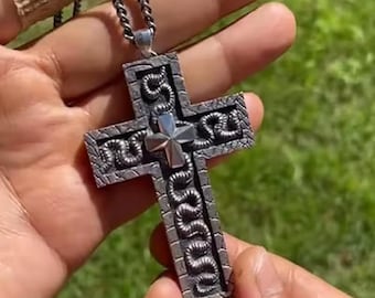 Thanos-Inspired Squid 230 Cross Necklace – Geek Gift, Hidden Compartment Design