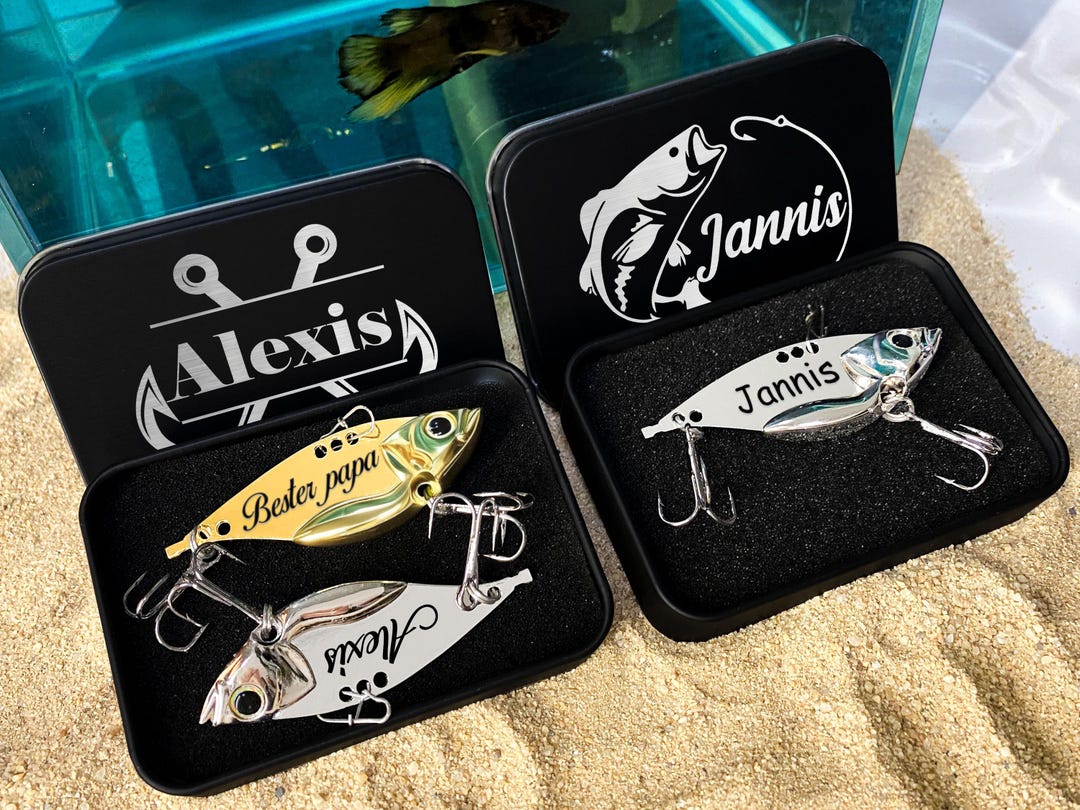 Personalized Metal Fishing Lures: Custom Engraved Bait for Dad ...