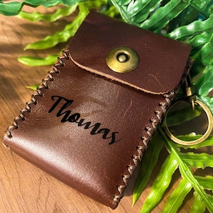 Custodia in pelle per sigarette, porta sigarette, porta tabacco, regalo per lui