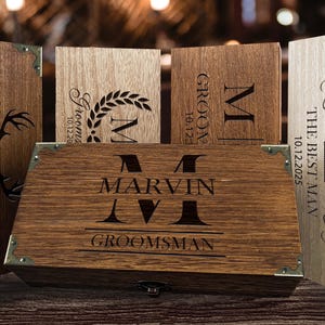 Bräutigam Geschenkbox, Trauzeuge Vorschlag Benutzerdefinierte Zigarrenkiste, Vater der Braut Geschenk, Hochzeitsgeschenk Junggesellenabschied Geschenk, Holzkiste