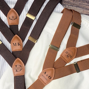 Mens Suspenders Wedding Suspenders Groomsmen Suspenders Custom Leather Suspenders Men Rustic Suspenders Best Men Gifts Adult Suspenders