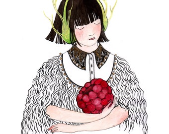 Liza&#39;s Raspberry (unframed print)