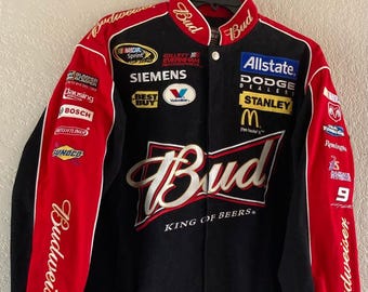NASCAR Vintage Adult Racing Jacket Embroidered Bud jacket