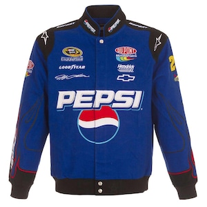 NASCAR Vintage Adult Racing Jacket Embroidered Royal Pepsi Full Snap jacket
