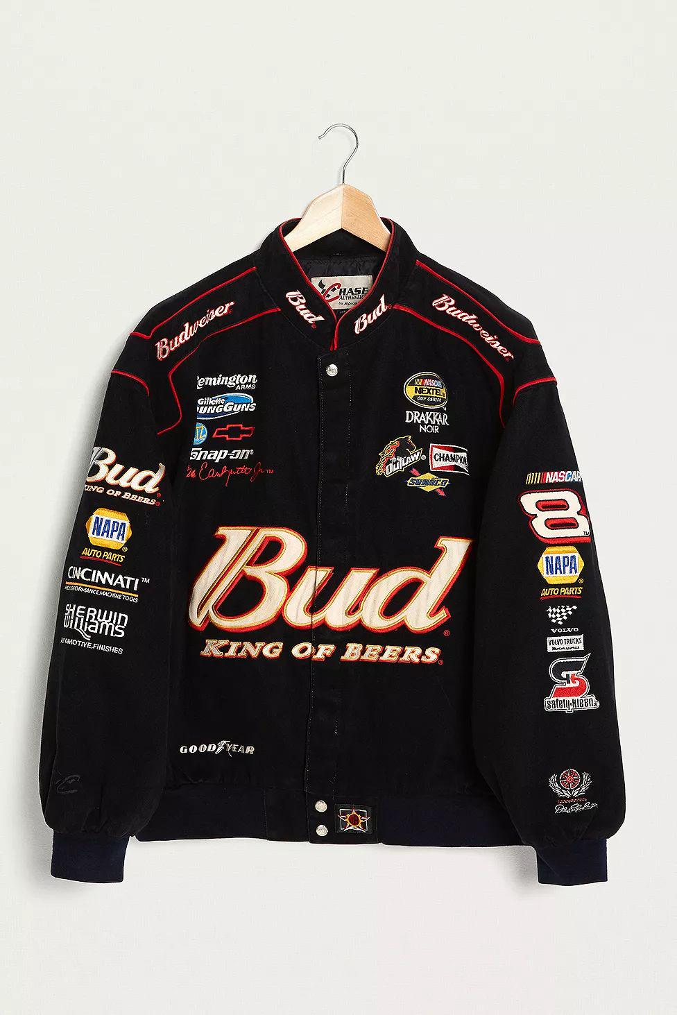 NASCAR Vintage Adult Racing Jacket Embroidered Bud jacket