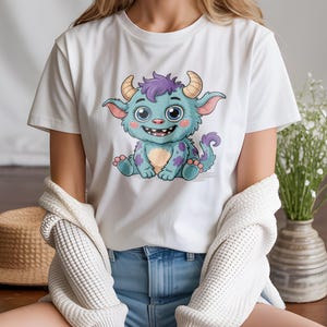 Maglietta colorata con il personaggio di Labubu, maglietta alla moda ispirata al Pop Mart per uomo e donna, estetica streetwear carina