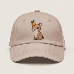 Capybara Orange Embroidered Hat-Capybara On The Head – Super Chill Embroidered Hats For Adorable Souls