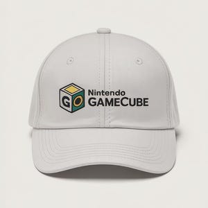 Casquette de baseball brodée Nintendo Gamecube gamer gaming jeux vidéo rétro broderie patch chapeau papa chapeau casquette