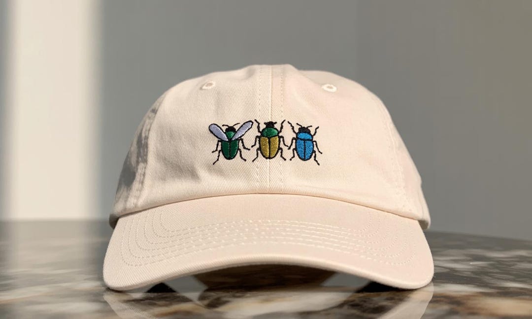 Fun Minibeast Bugs Embroidered Vintage Style Cap - More Colours - Hat ...