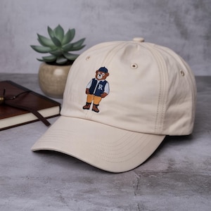 Teddy Bear Embroidered Dad Cap  Toy Bear Gift  Cotton Classic Baseball Hat  Multiple Colors  Unisex For Him & For Her, More Colours