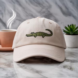 Cap Embroidered Fun Alligator - More Colours - Alligator Embroide Vintage Trendy Hat for Outdoors, Adjustable