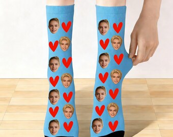 Gepersonaliseerde gezichtssokken, aangepast ondergoed voor hem, foto jubileumcadeau, valentijnscadeau voor hem, grappig huwelijkscadeau voor bruidegom, vriend