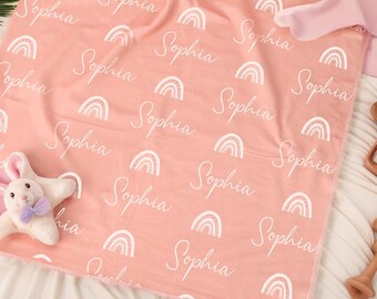 Fascia per neonati personalizzata con nome, set di fasce per neonati, regalo personalizzato per neonato, coperta con nome, regalo per baby shower, set di fasce per cappelli ospedalieri