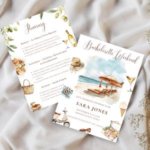 Amalfi Coast Bachelorette Itinerary: Editable Canva Template (Digital Download)