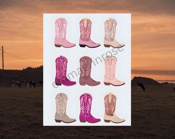 Colorful Cowboy Boots Print | Western Wall Art (Digital Download)