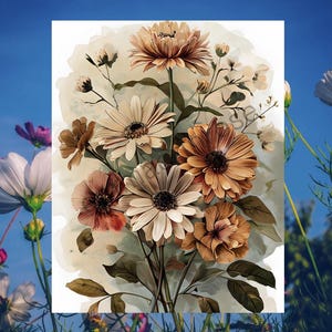 Floral Wall Art Digital Download – Watercolor Bouquet Print | Botanical Home Decor | Printable Art