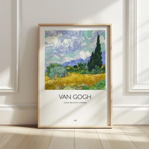 Van Gogh, Wheat Field with Cypresses Wall Print