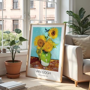 Van Gogh, Three Sunflowers Wall Print