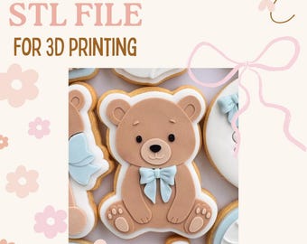 Teddy Bear - Cookie Stamp and Cutter DIGITAL STL File