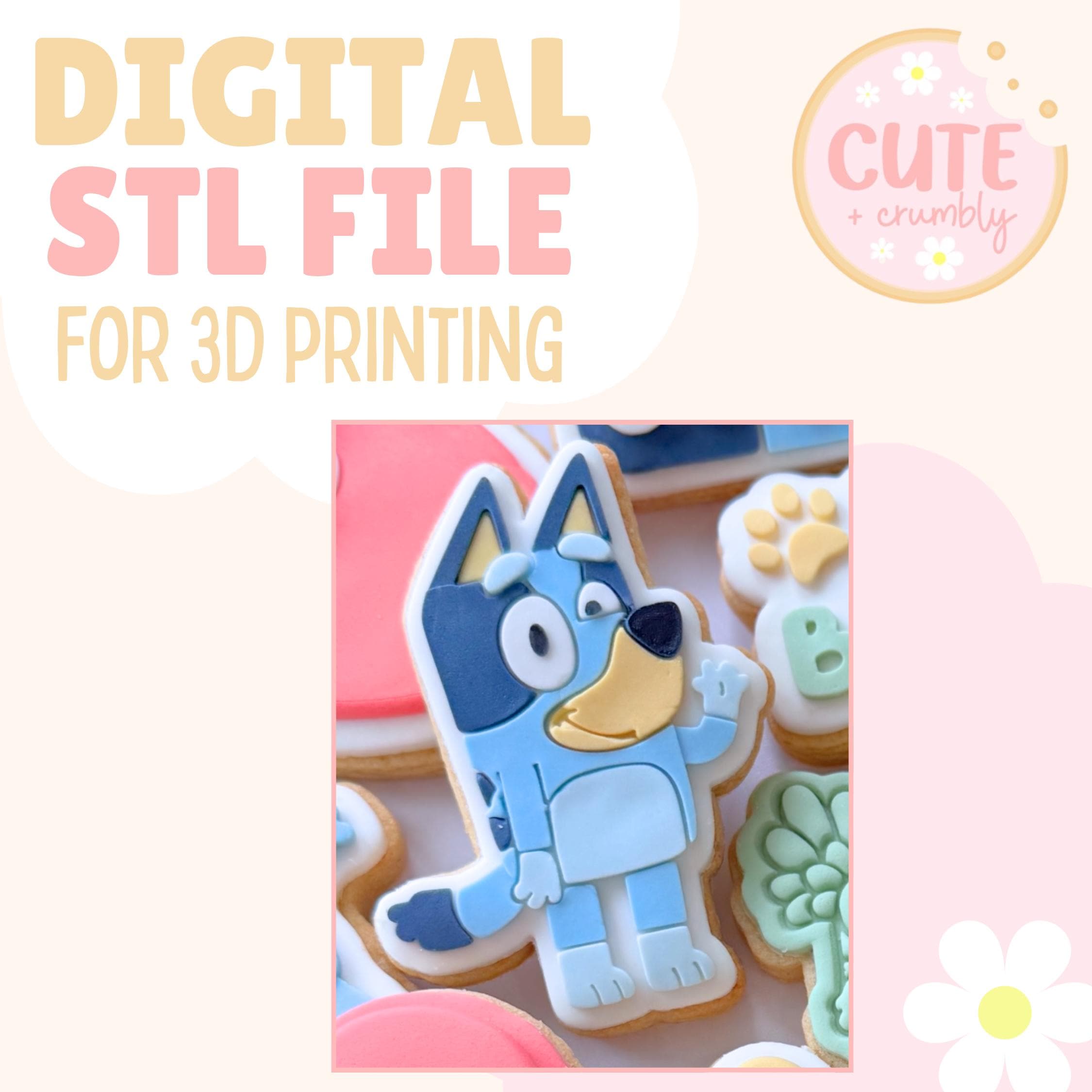 Blauer Hund - Cookie Stempel und Cutter DIGITAL STL-Datei