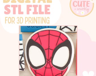 Spider Boy Face - Cookie Stamp and Cutter DIGITAL STL File