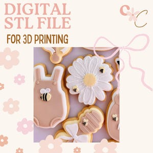 Micro and Tiny Bees Detail Plate - Cookie Stamp (NO Cutter) DIGITAL STL File