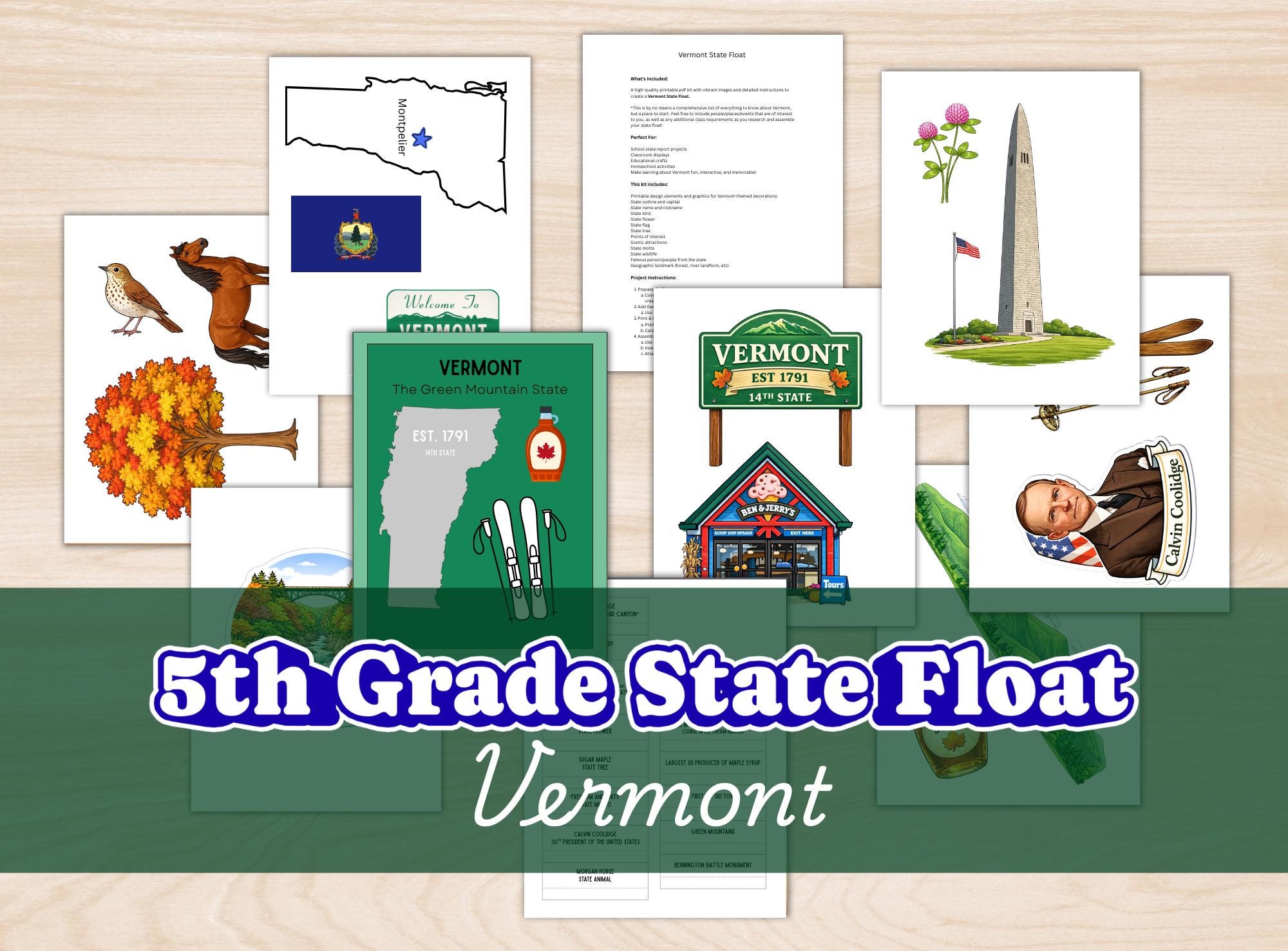 State Float Kit Vermont 5th Grade State Float Kit - Etsy