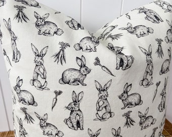 Vintage Bunny Pillow Cover | Farmhouse | Modern | Boho | Vintage