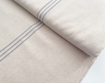 Grain Sack Fabric by the yard | Blue Stripe | Skinny Stripe | 3 Stripes | Farmhouse | Country | Cottage | Rustic | Feed Sack | French