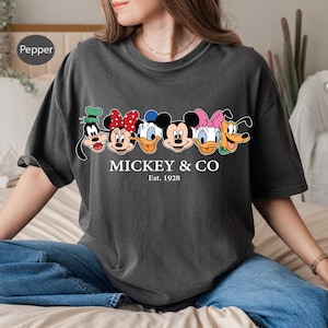 Retro Mouse and Friends Checkered Png,Mickey And Co Png, Mickey and Co. est. 1928, PNG Digital Files, Cut file, Print file Instant Download.