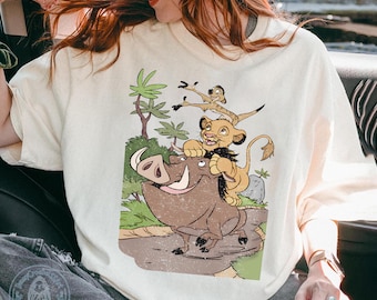 Camiseta retro de El Rey León, Hakuna Matata, El Rey León de los 90, Animal Kingdom, Timón y Pumba, Disney vintage
