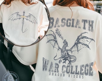 Camiseta de colores cómodos de Basgiath War College, camiseta de jinete de dragón, camiseta de fantasía literaria, camiseta de amante de los libros, camiseta de ratón de biblioteca, camiseta de guerra literaria
