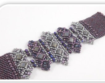 Deco Echoes beadweaving bracelet: Instant Downloadable Pattern PDF File