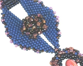 Emmeline beaded pendant and necklace: Instant Downloadable Pattern PDF File